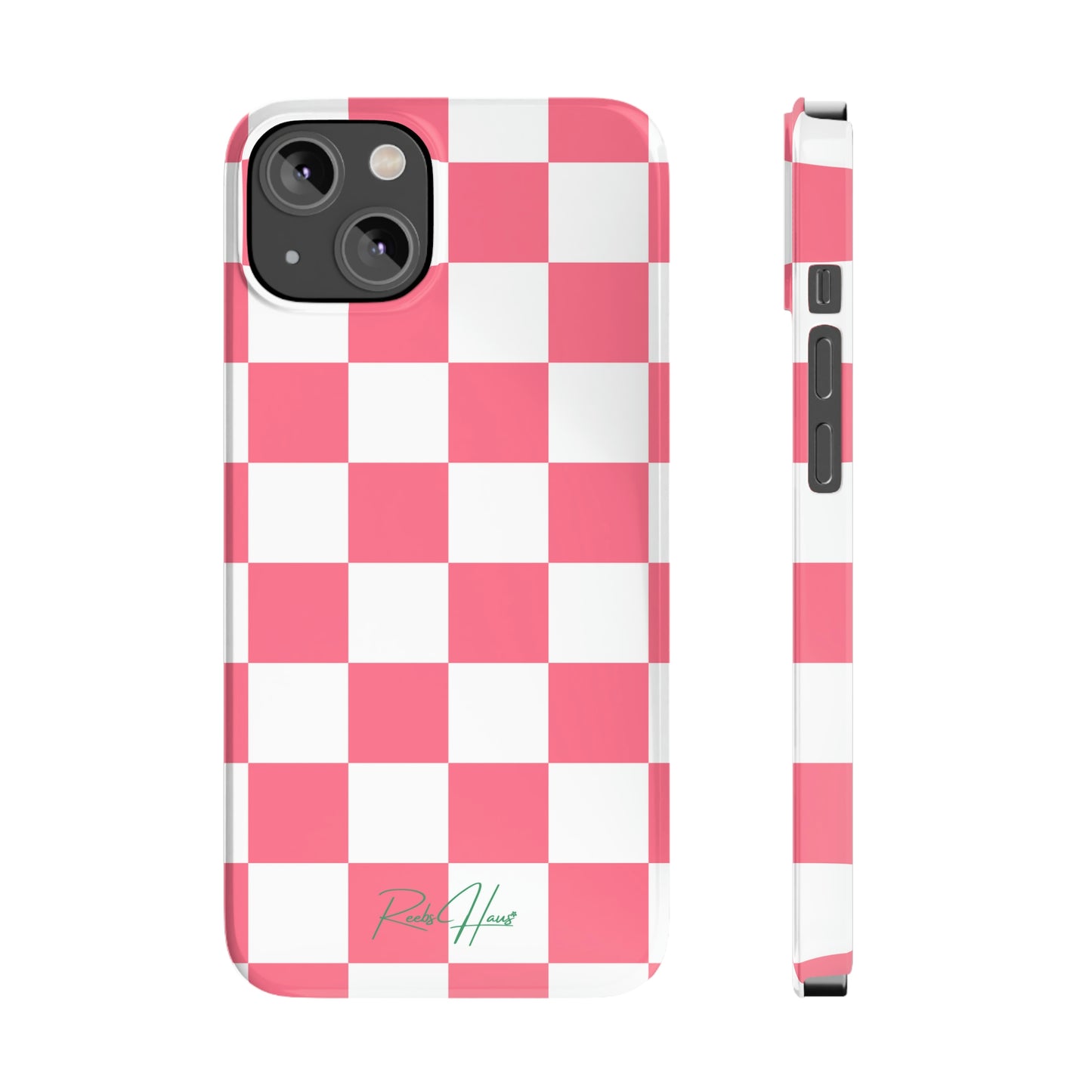 PINK RH CHECKERED PHONE CASE