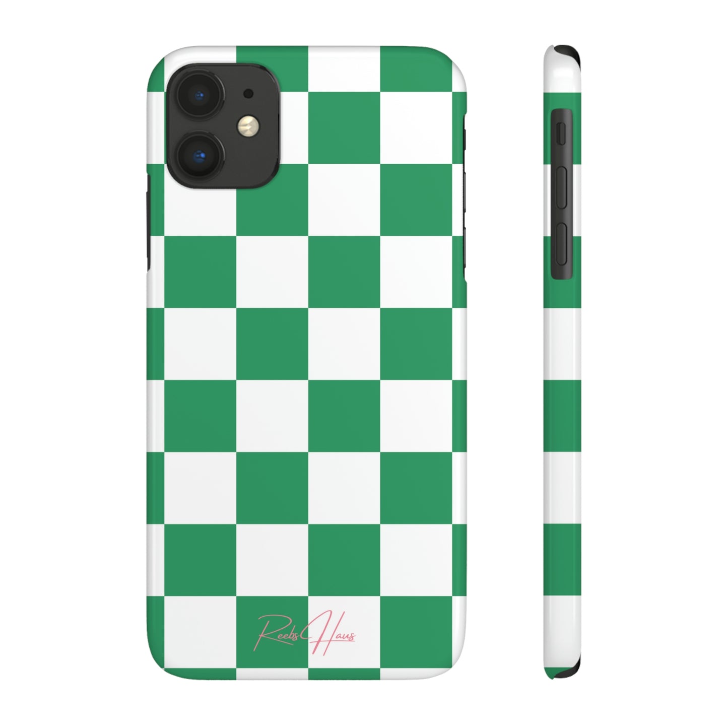 GREEN RH CHECKERED PHONE CASE