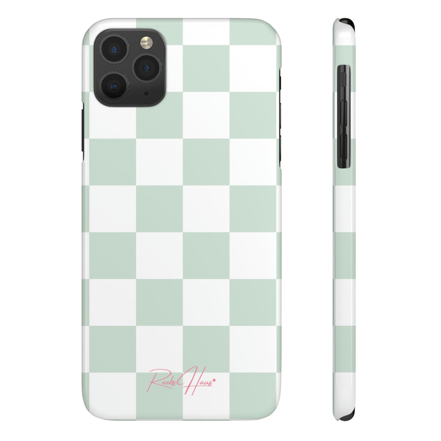 LT GREEN RH CHECKERED PHONE CASE