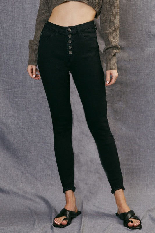 Black High Rise Super Skinny Jeans