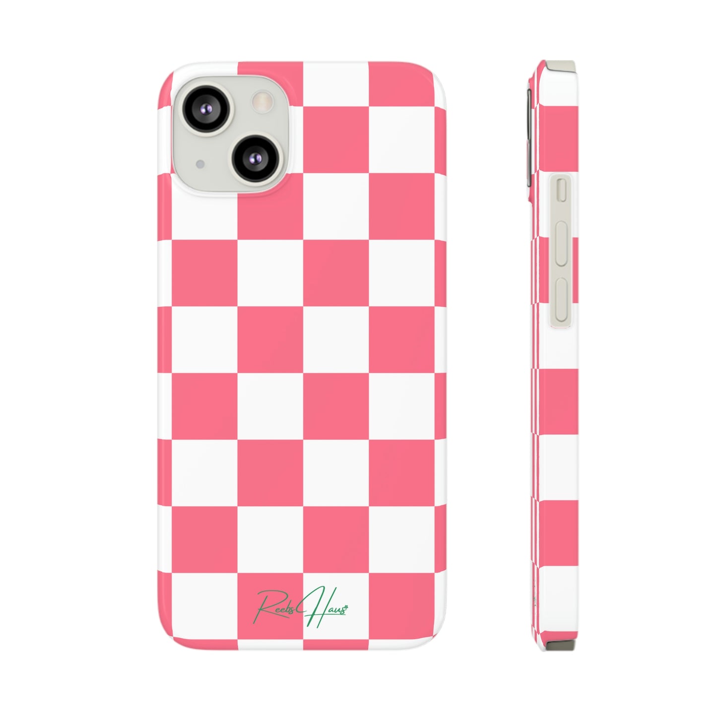 PINK RH CHECKERED PHONE CASE