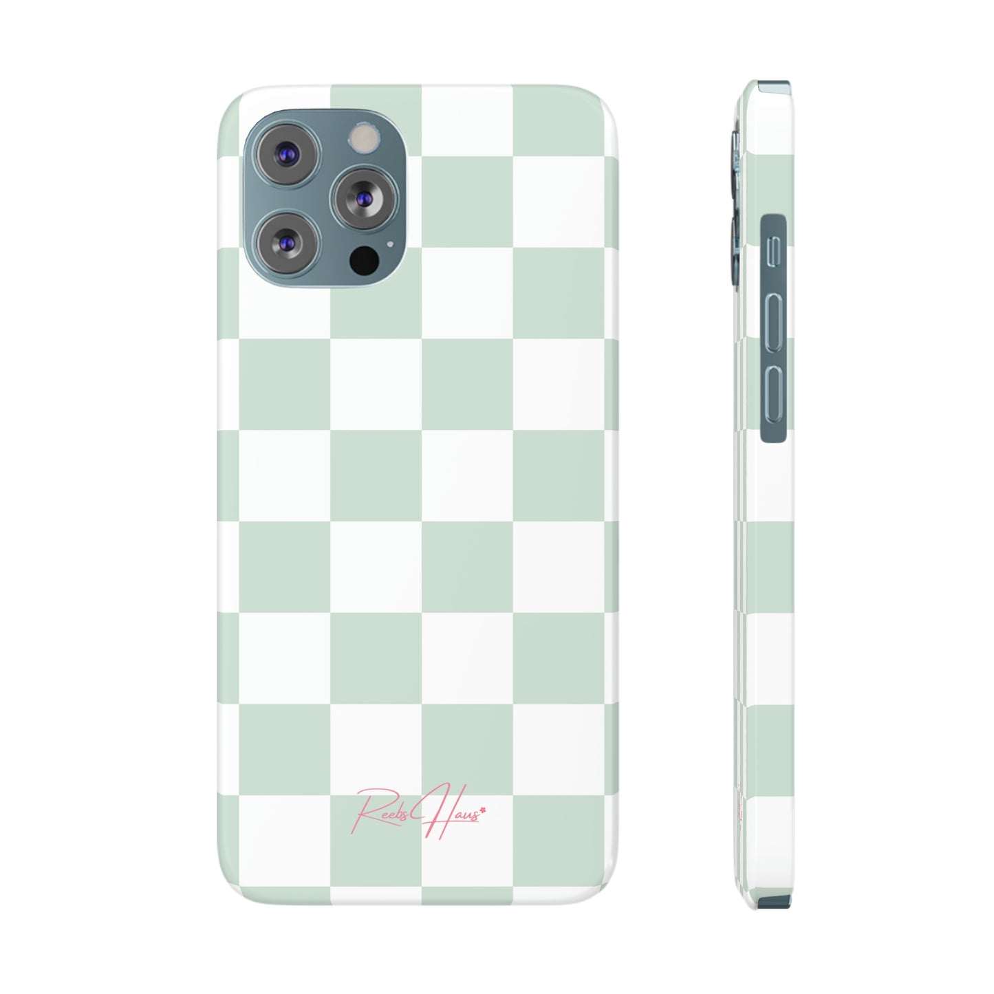 LT GREEN RH CHECKERED PHONE CASE