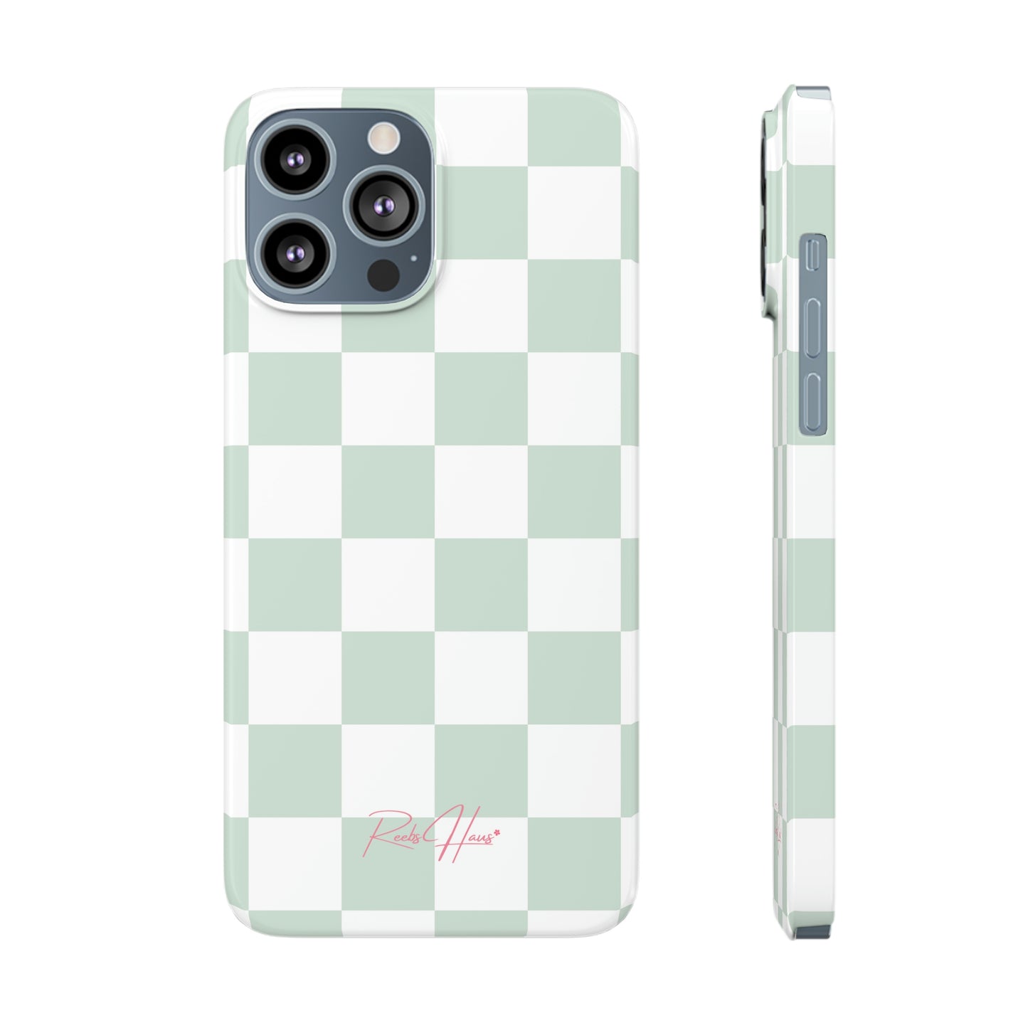 LT GREEN RH CHECKERED PHONE CASE