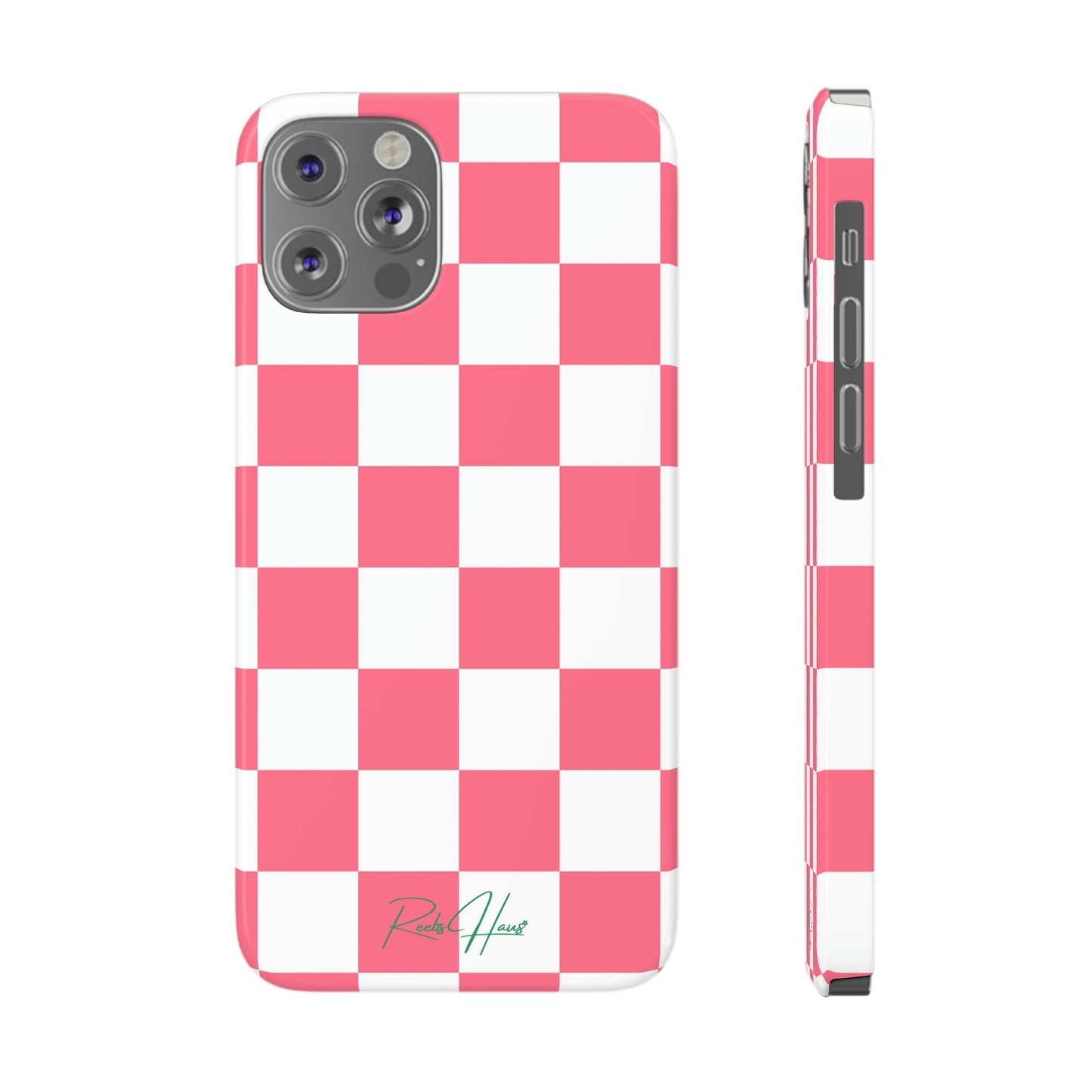 PINK RH CHECKERED PHONE CASE