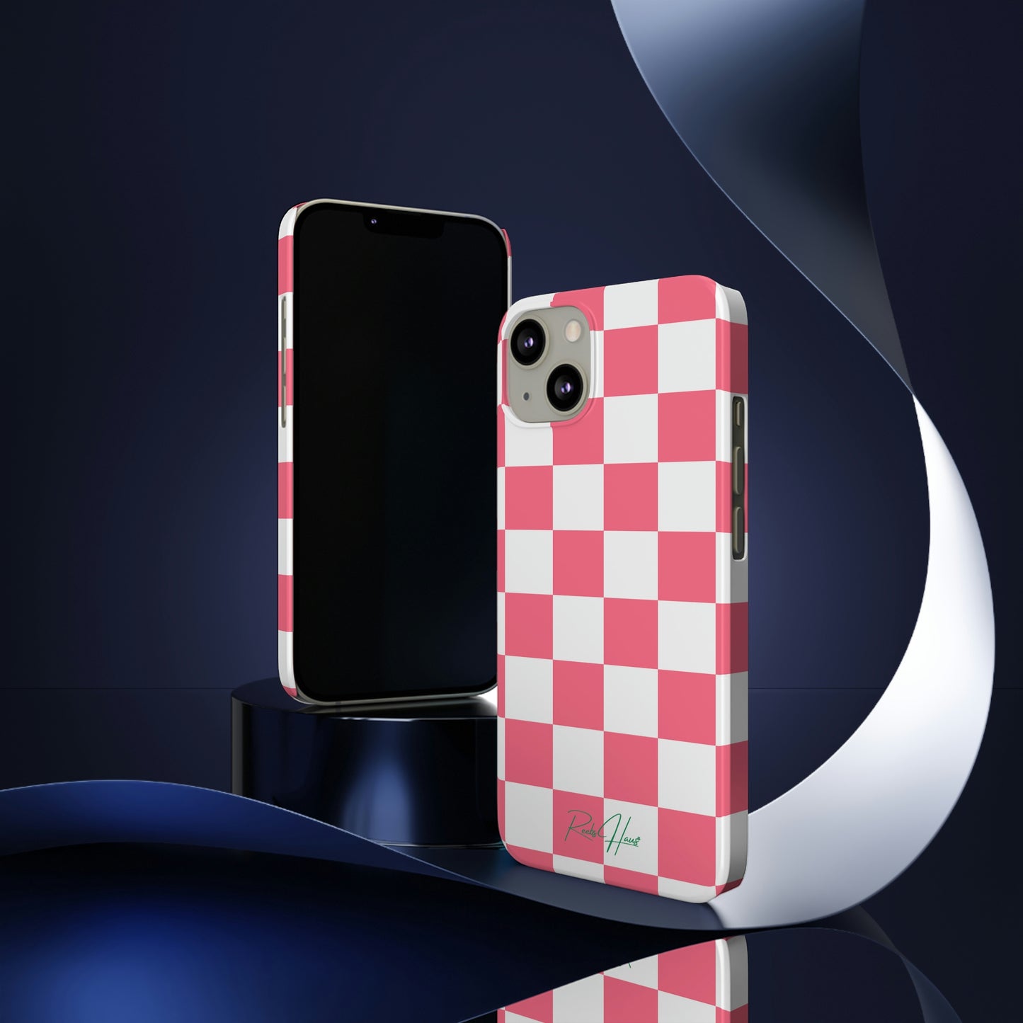 PINK RH CHECKERED PHONE CASE