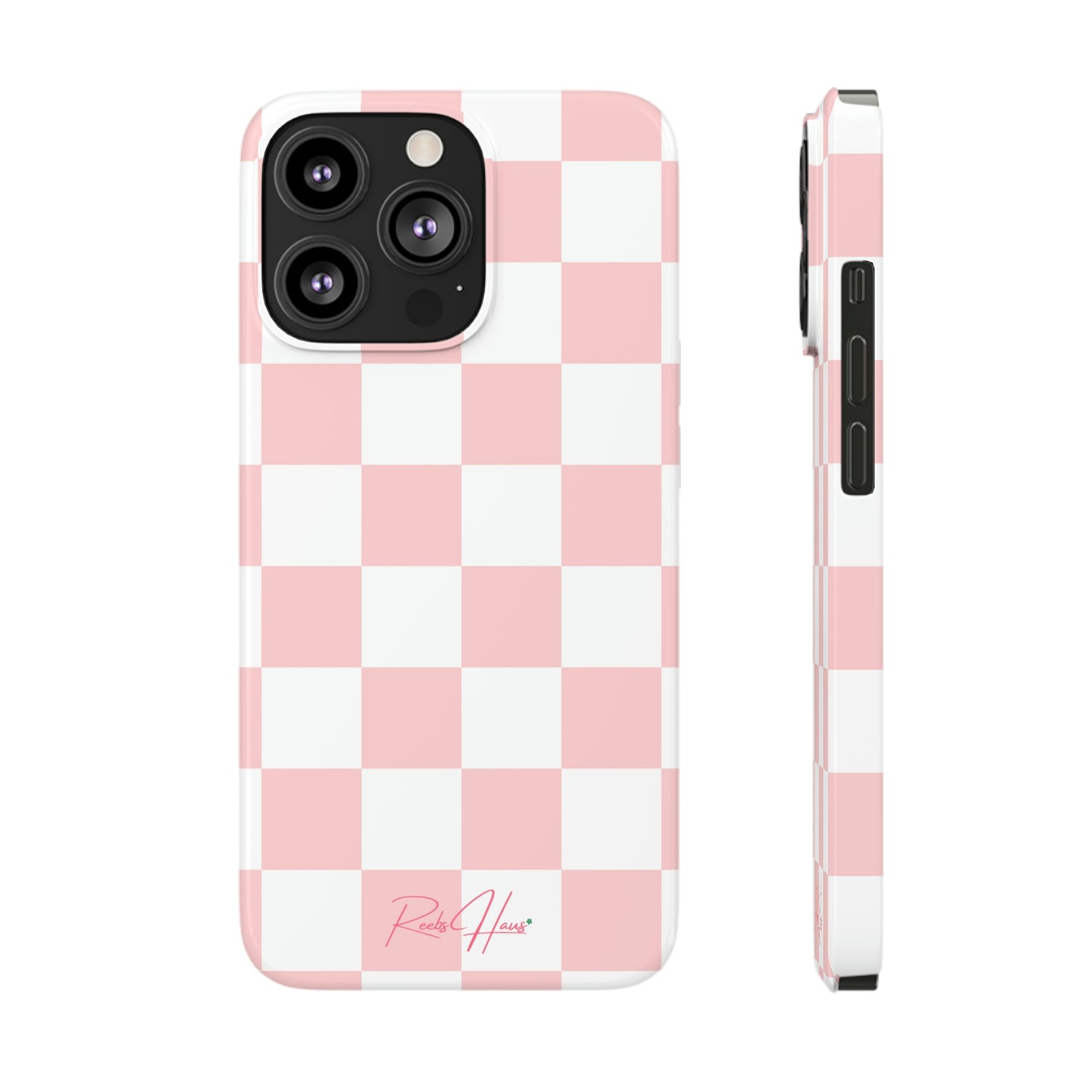 LT PINK RH CHECKERED PHONE CASE