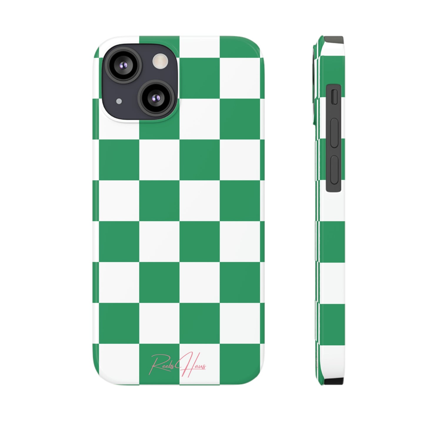 GREEN RH CHECKERED PHONE CASE