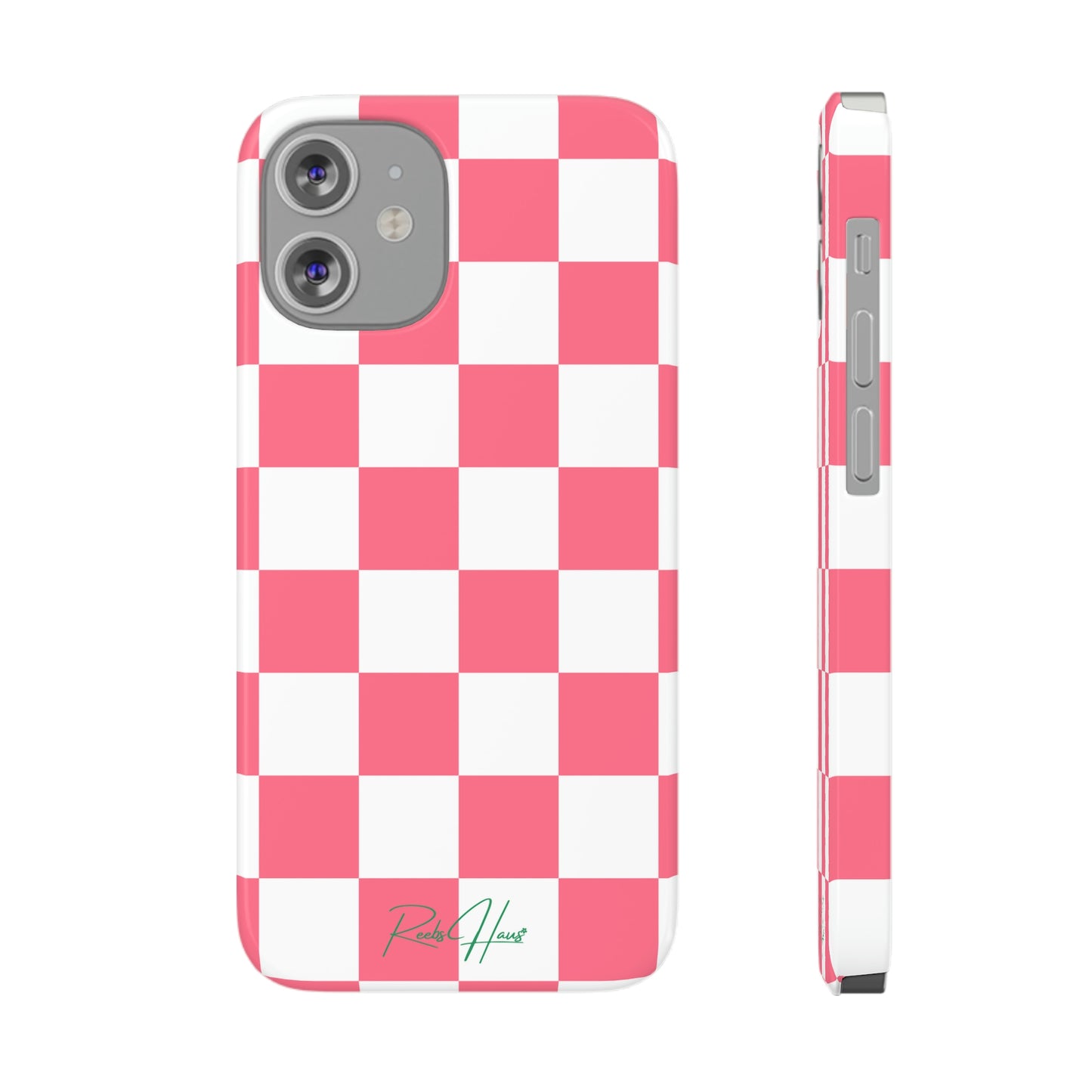 PINK RH CHECKERED PHONE CASE