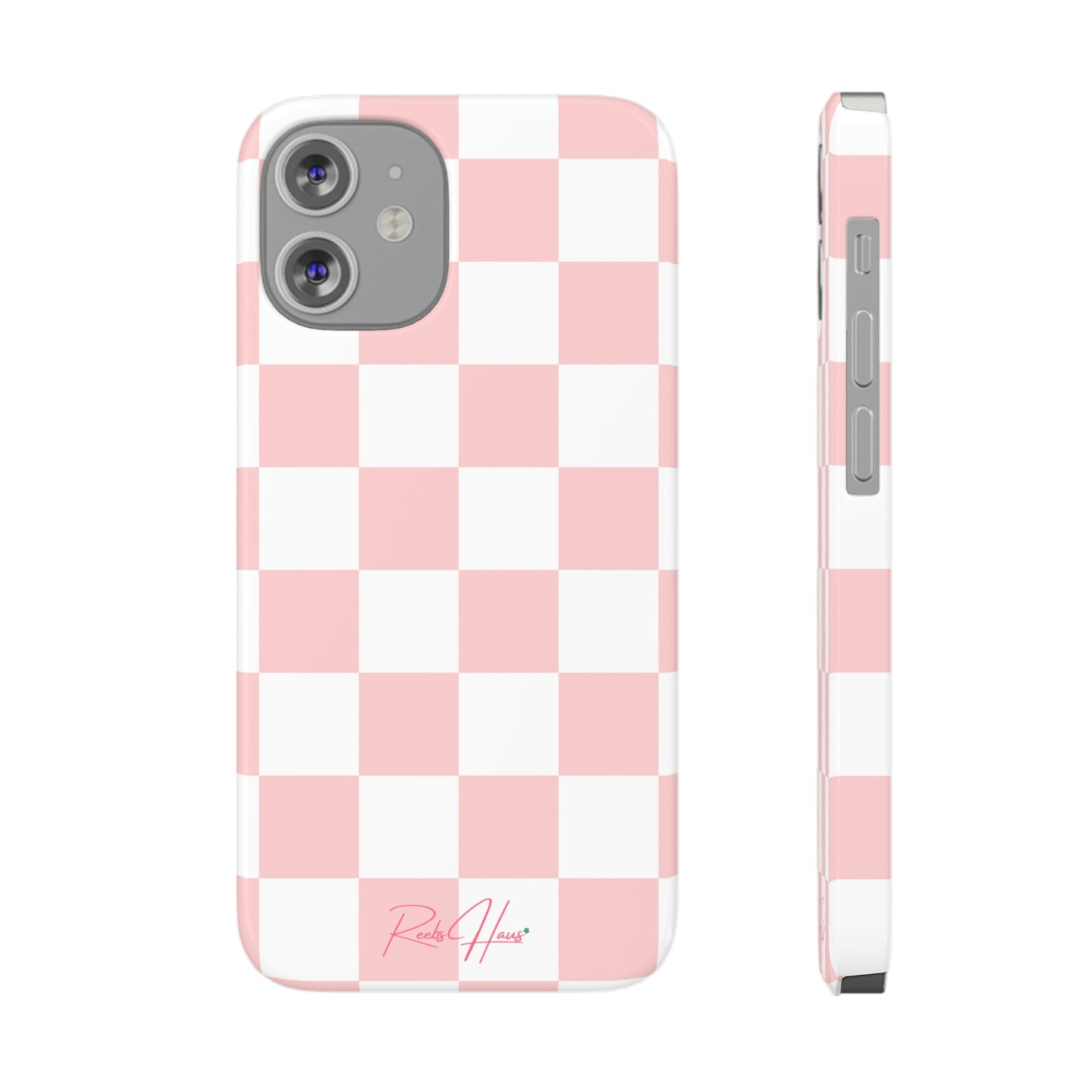 LT PINK RH CHECKERED PHONE CASE