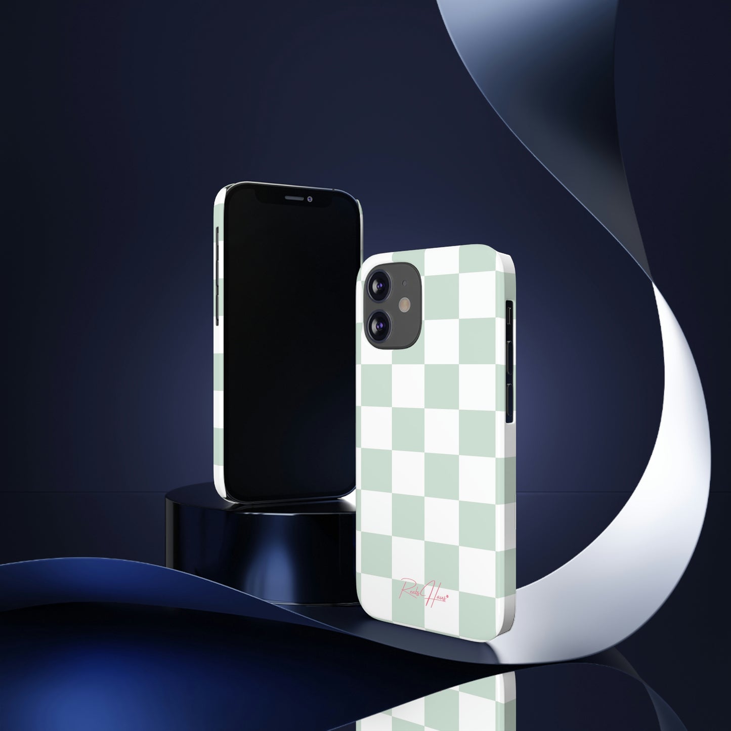 LT GREEN RH CHECKERED PHONE CASE