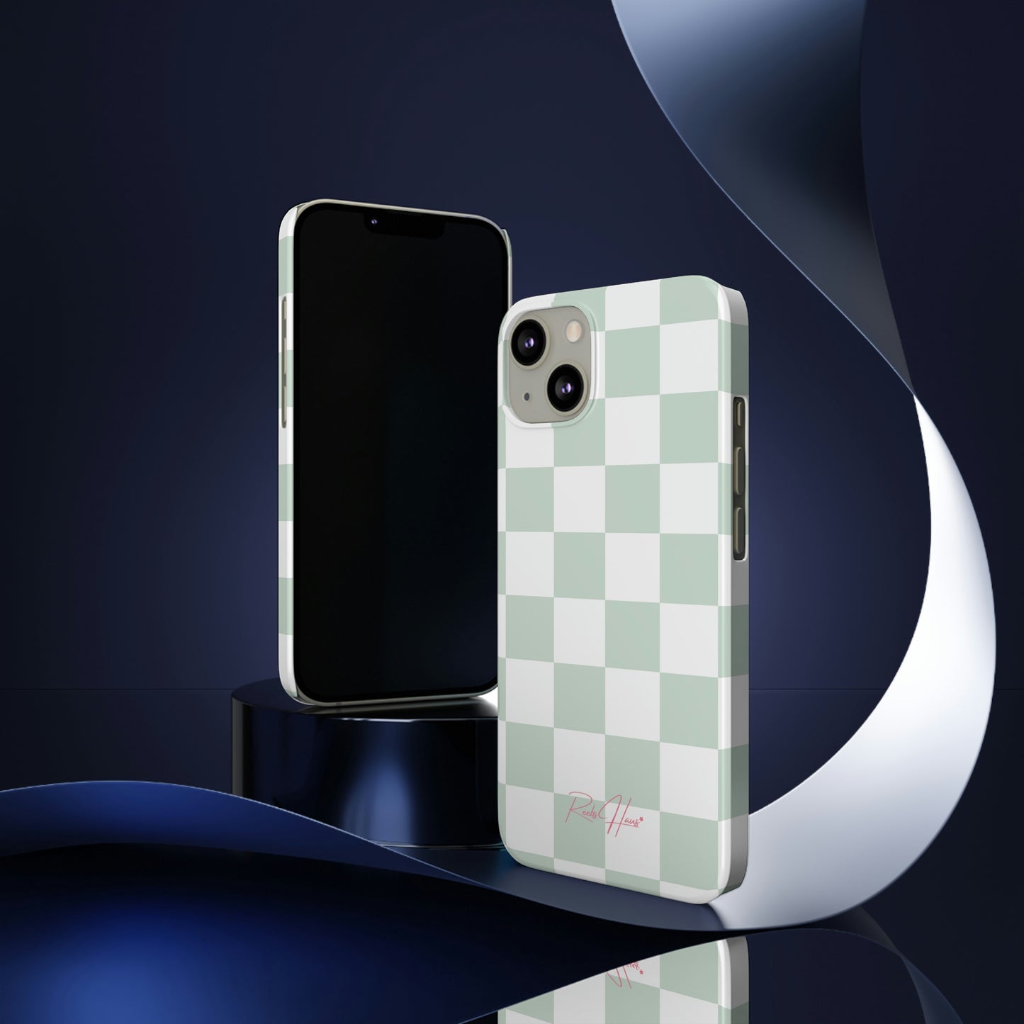 LT GREEN RH CHECKERED PHONE CASE