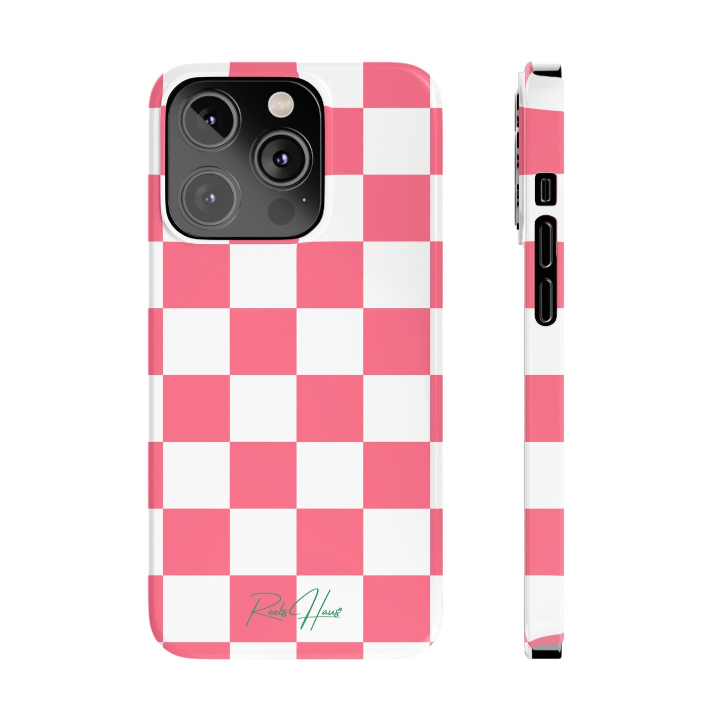 PINK RH CHECKERED PHONE CASE