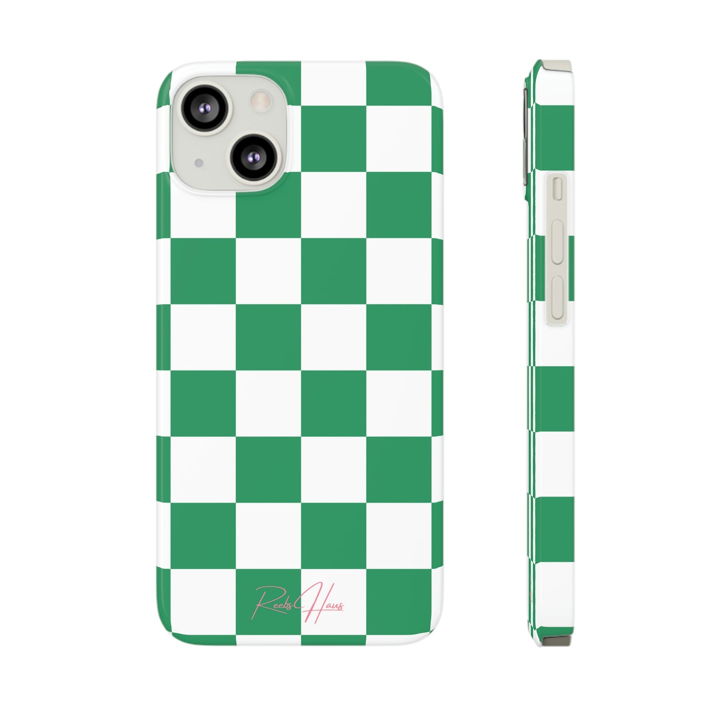 GREEN RH CHECKERED PHONE CASE