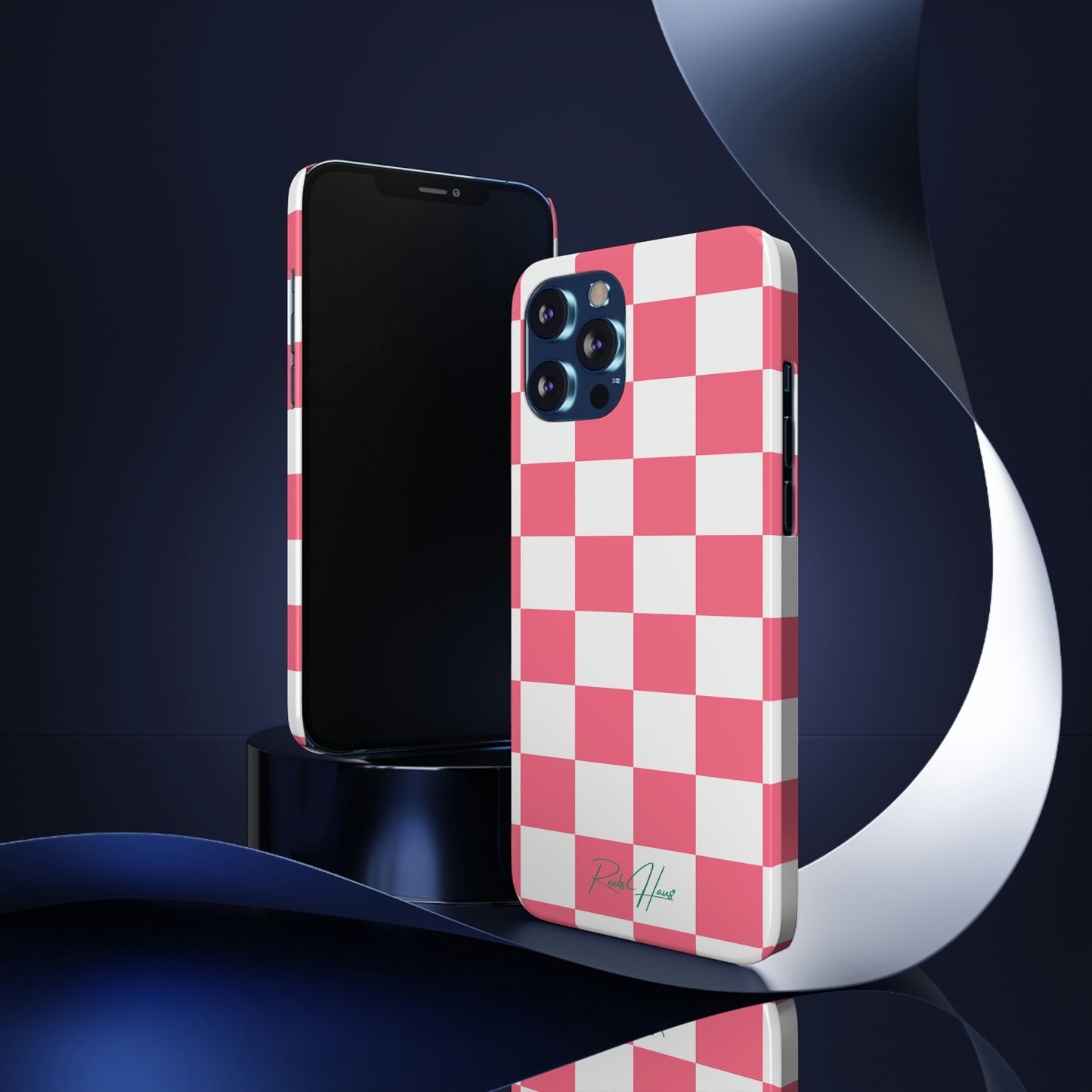 PINK RH CHECKERED PHONE CASE