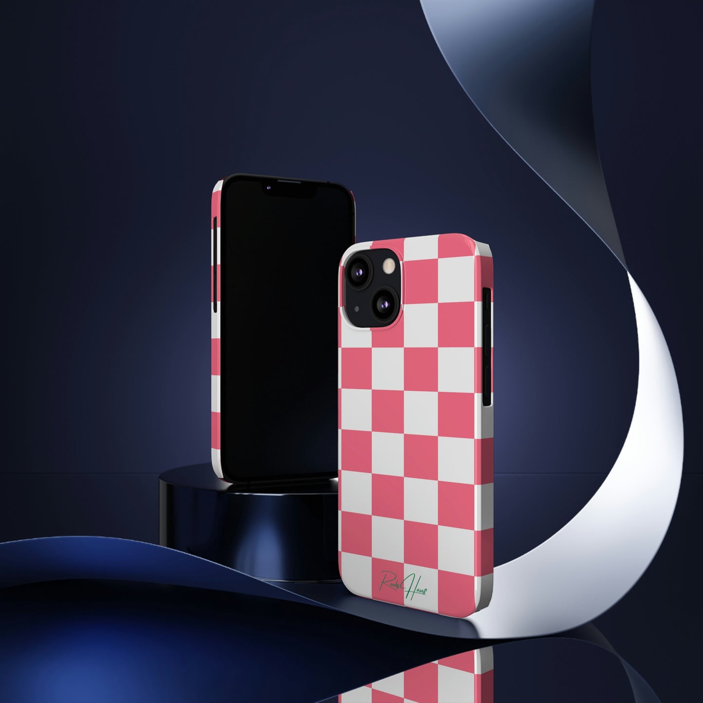 PINK RH CHECKERED PHONE CASE