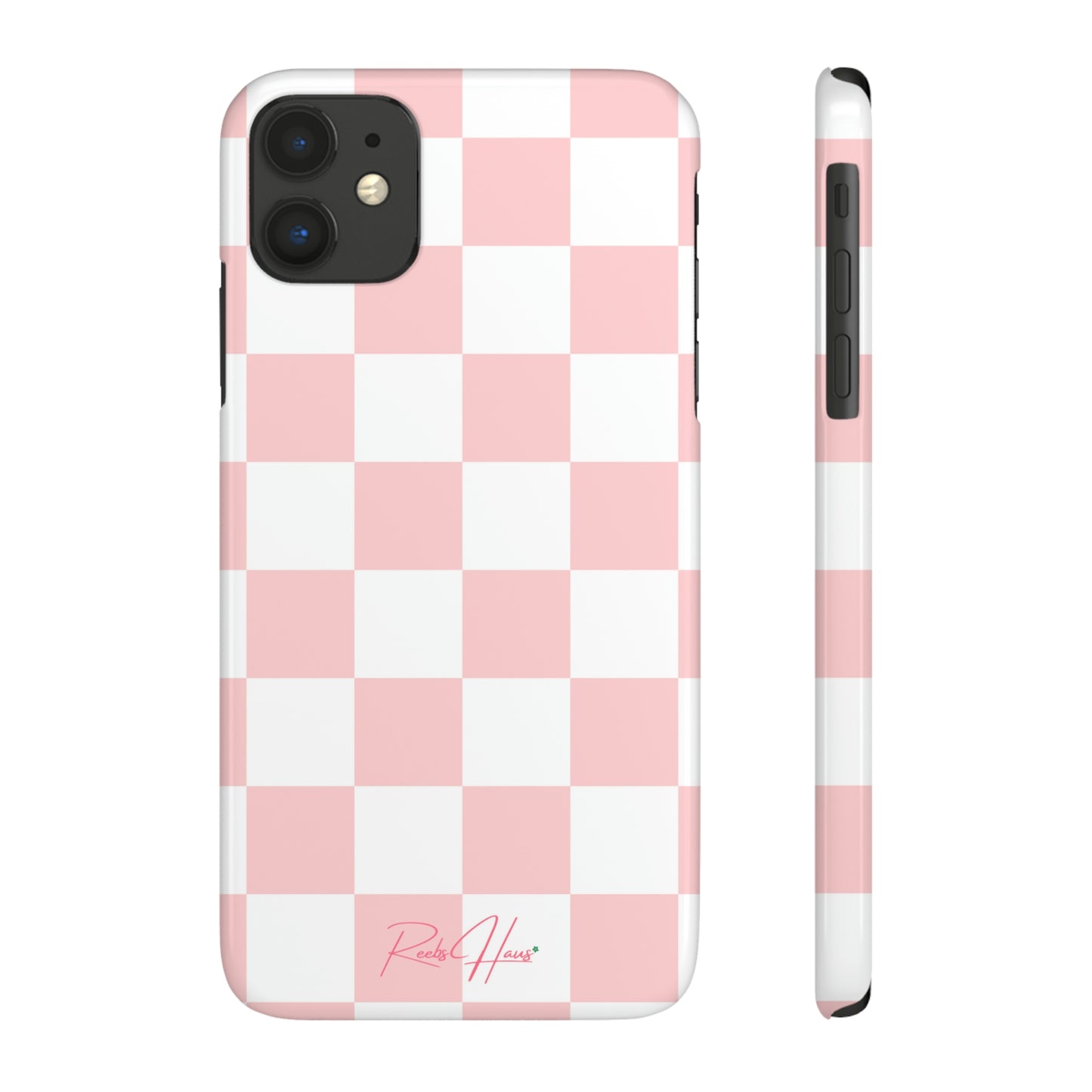 LT PINK RH CHECKERED PHONE CASE