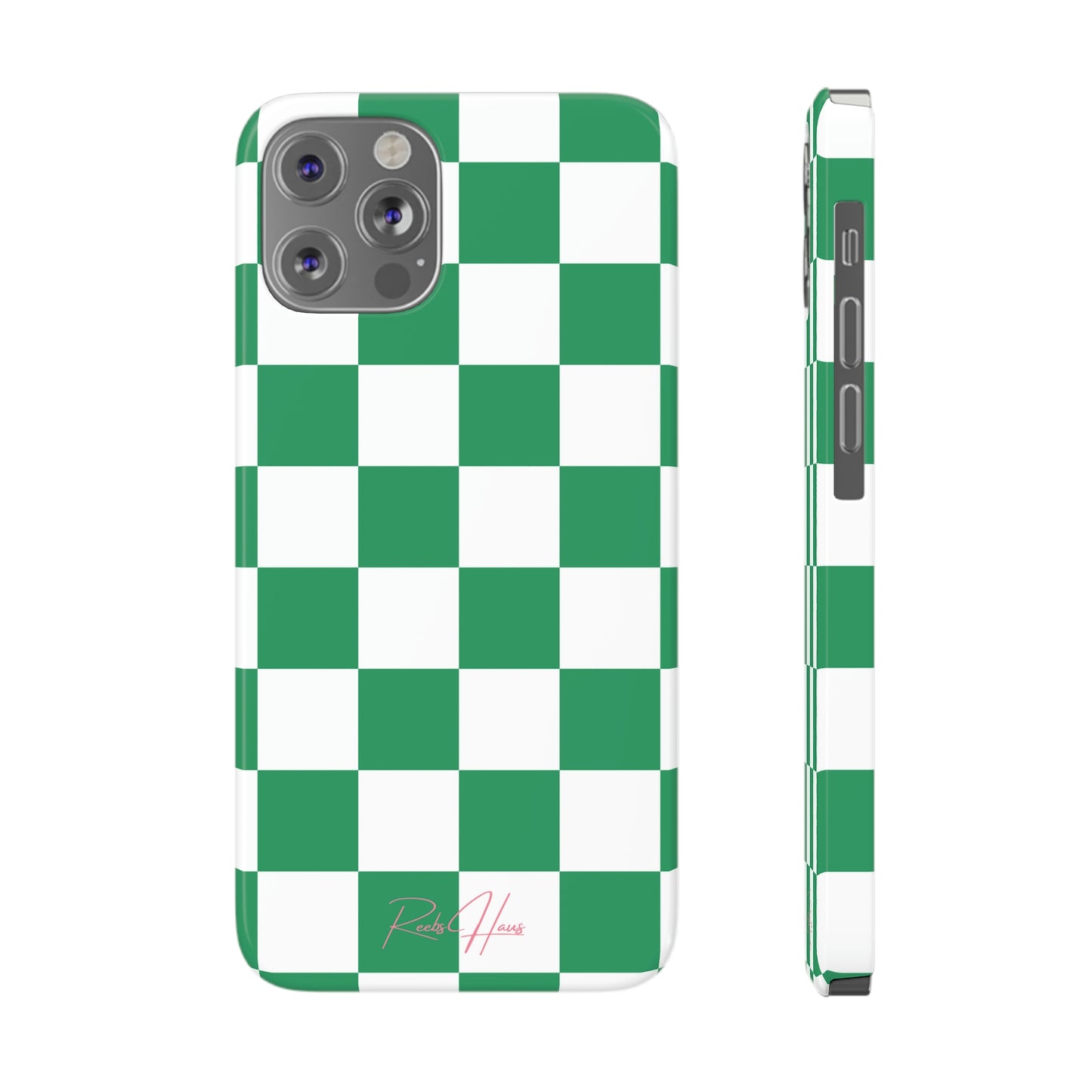 GREEN RH CHECKERED PHONE CASE