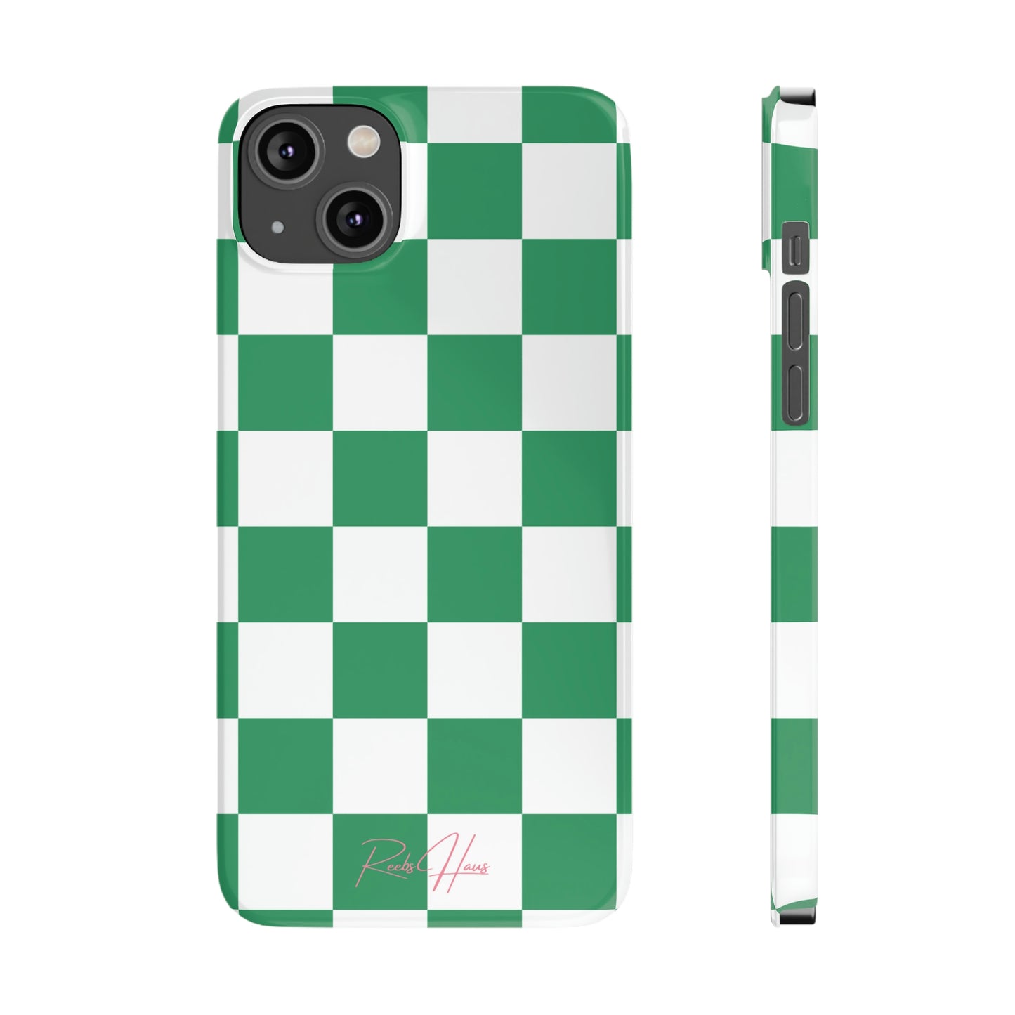 GREEN RH CHECKERED PHONE CASE