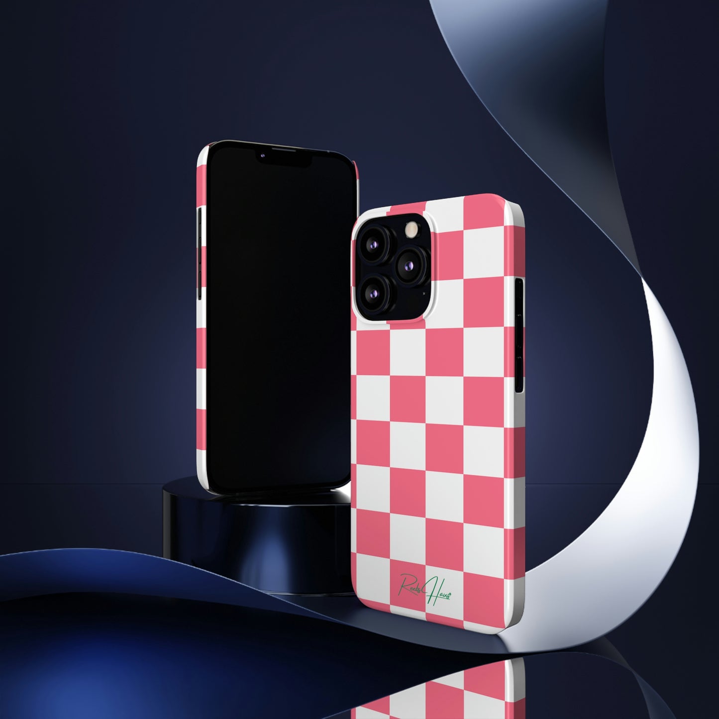 PINK RH CHECKERED PHONE CASE